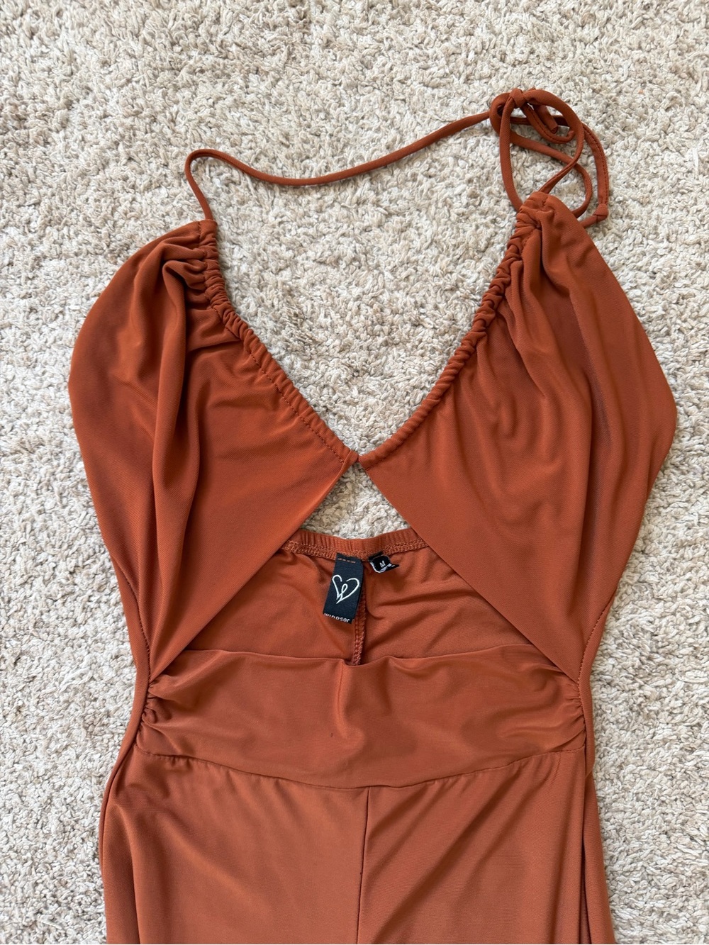 Rust Brown Kids One-Piece Swimsuit